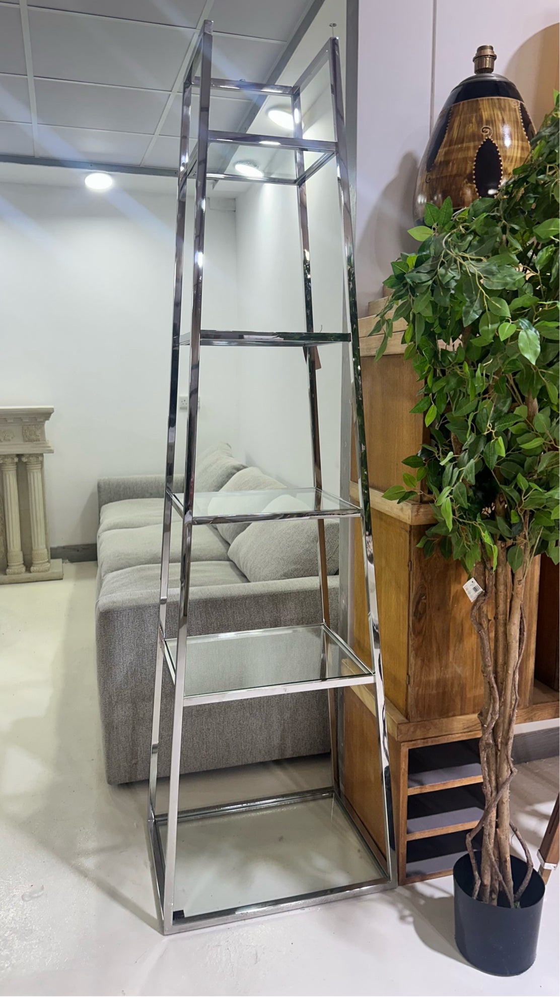 Glass and Silver shelf from Marina Home