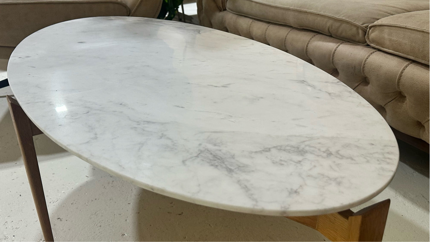 Minimal Marble & Wood Coffee Table (West Elm)