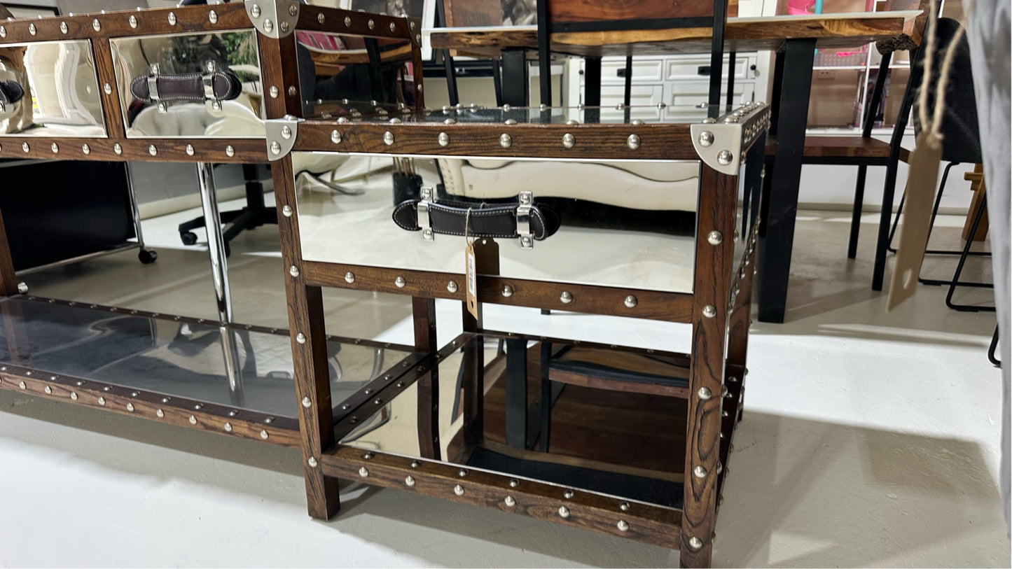 Set of 3 Mirrored Storage Trunks – Industrial Luxe by THE One