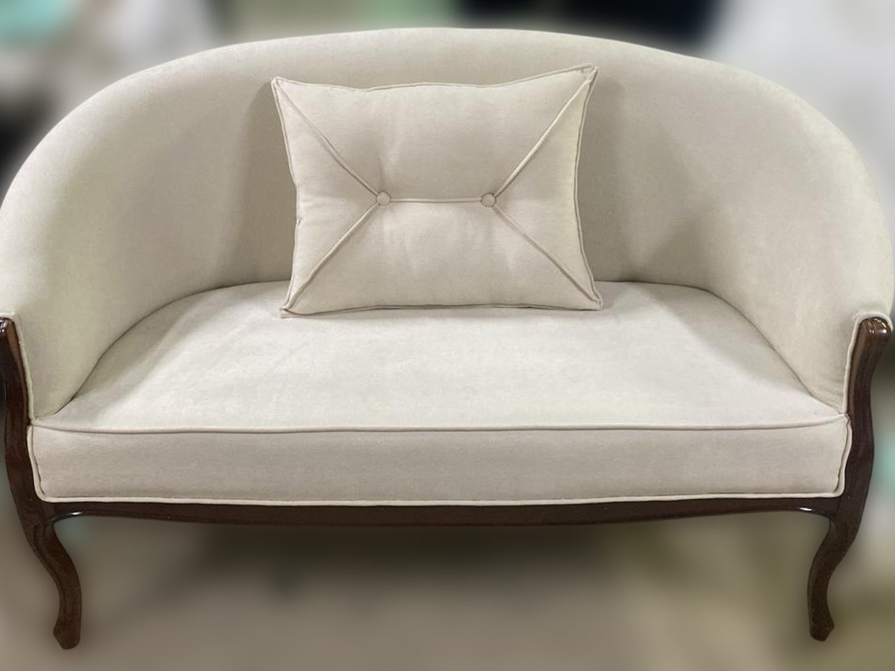 Amadeus Cream Upholstered Two-Seater Sofa
