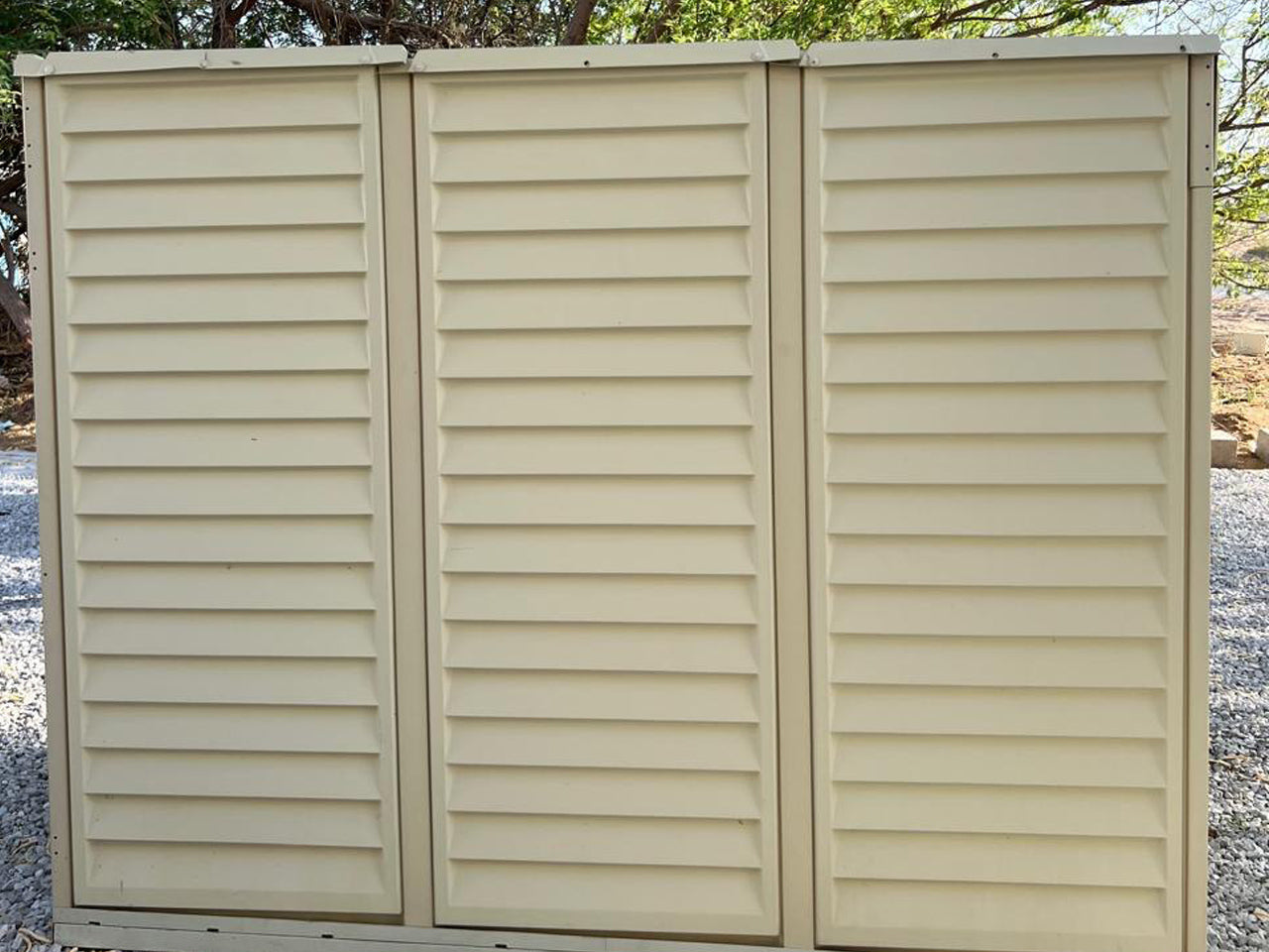 Duramax SideMate Outdoor Storage Shed – Beige Vinyl