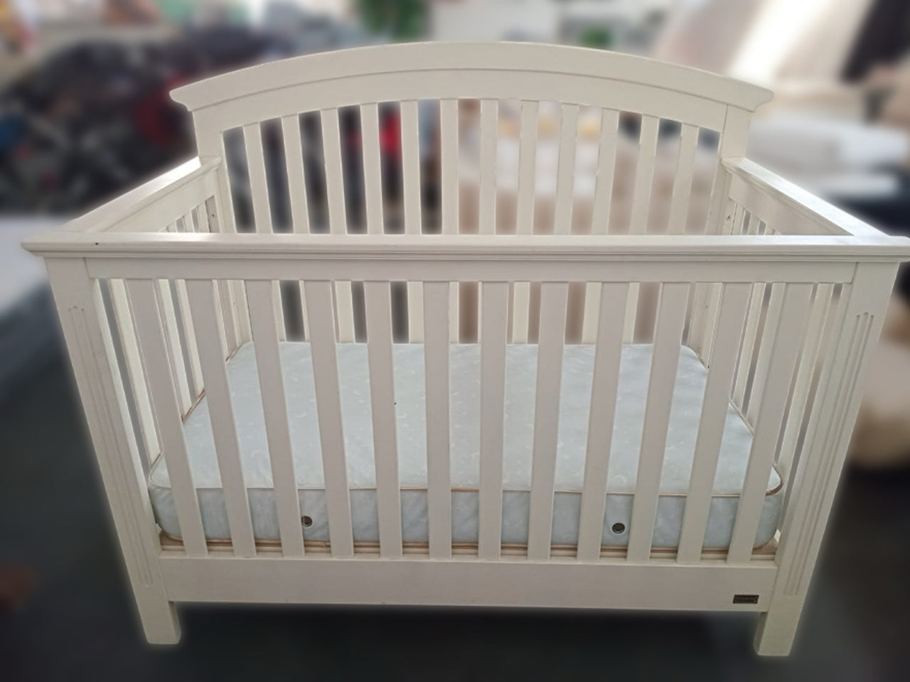 White Wooden Baby Crib