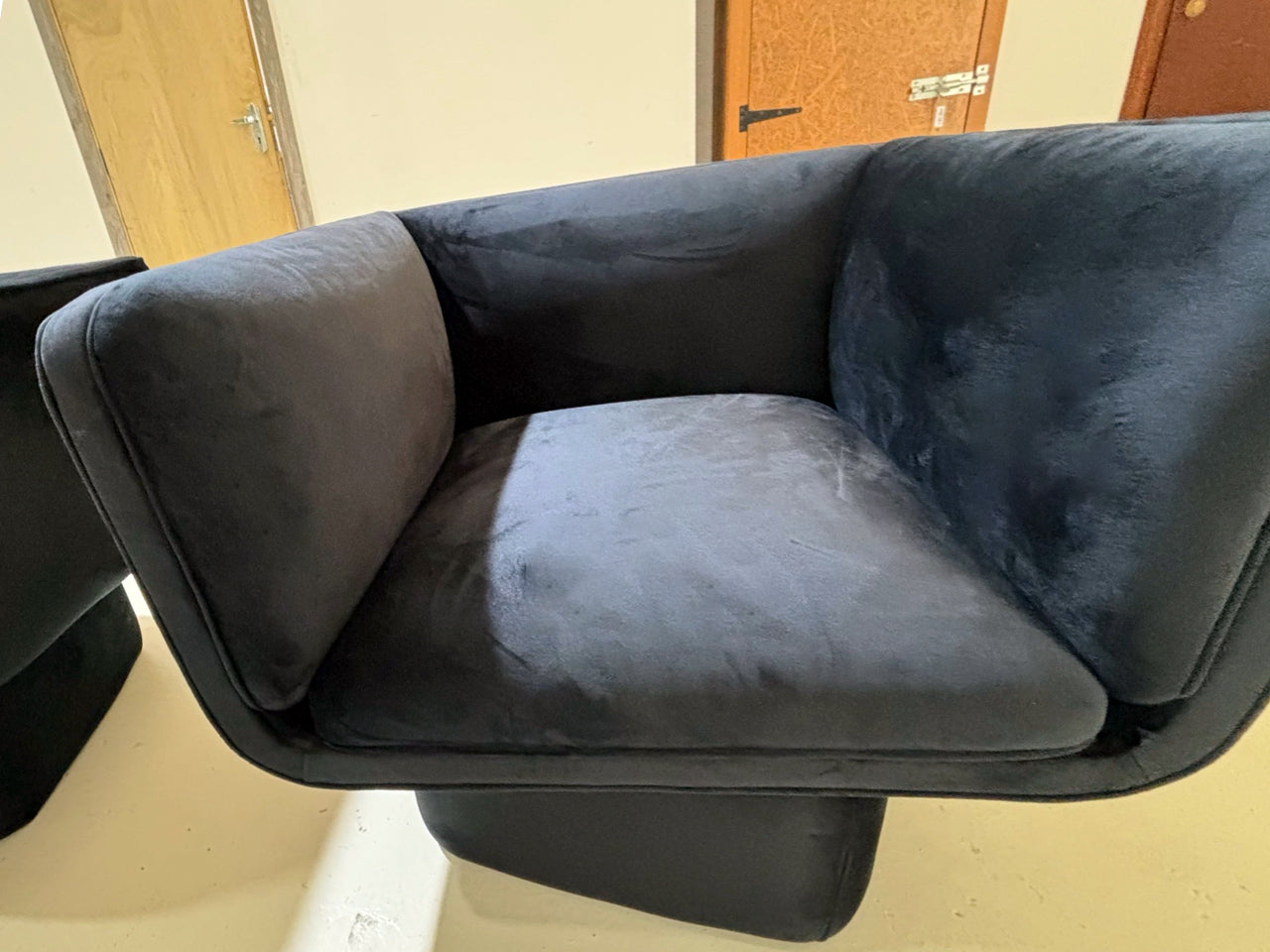 Velvet Swivel Lounge Chairs (Set of 2)