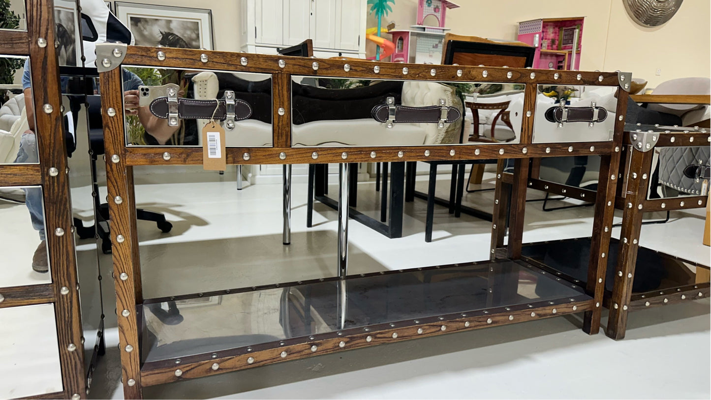 Set of 3 Mirrored Storage Trunks – Industrial Luxe by THE One