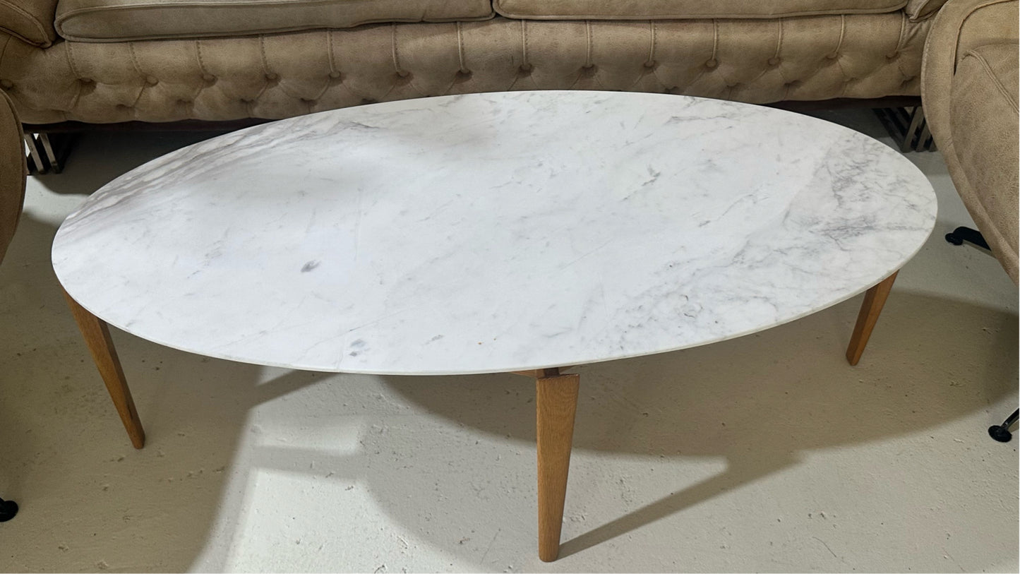 Minimal Marble & Wood Coffee Table (West Elm)