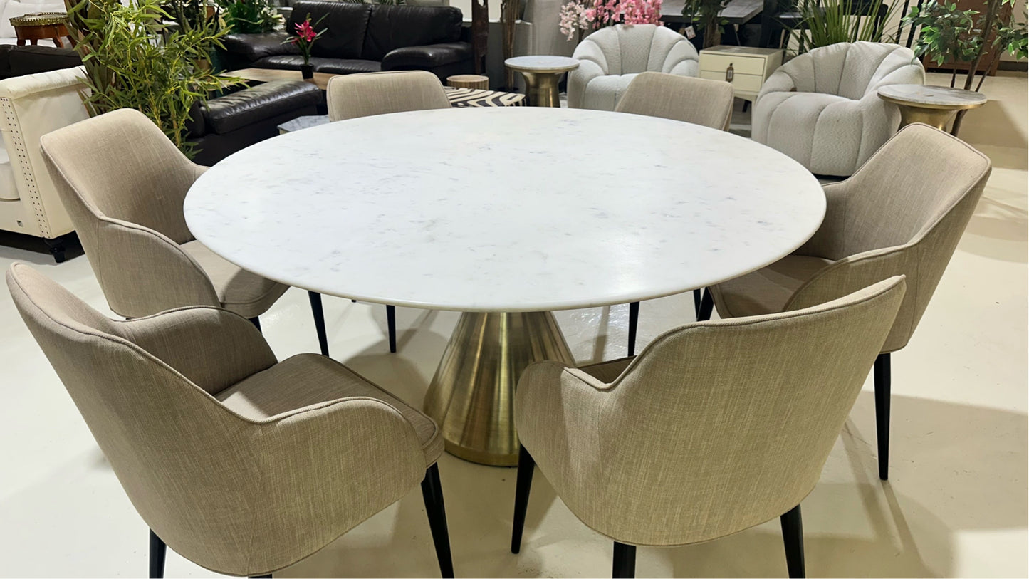 Silhouette Pedestal Dining Table - Oval (White Marble) West elm
