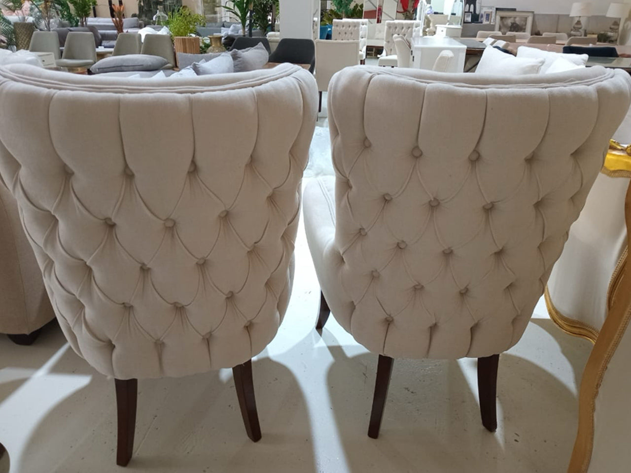 Marina Home – Button-Tufted Dining Armchairs (Set of 2)