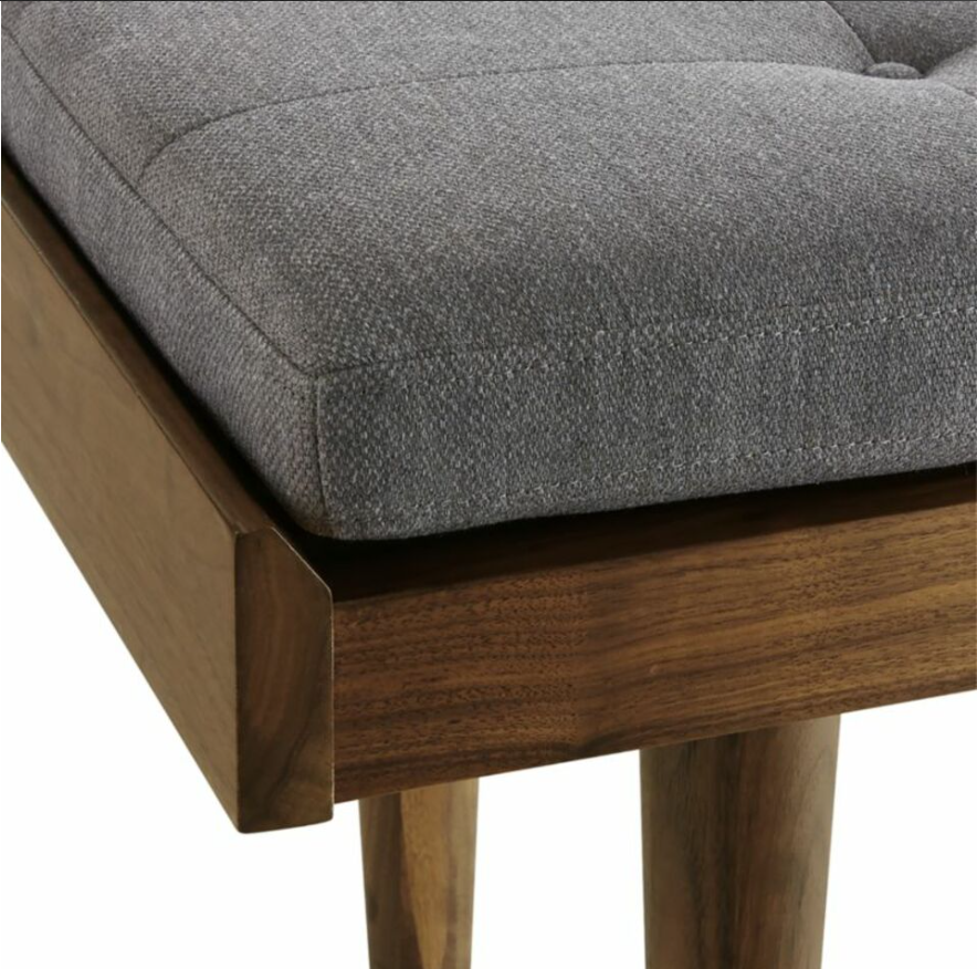 Tate Walnut King Bench with Charcoal Cushion