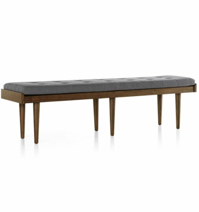 Tate Walnut King Bench with Charcoal Cushion