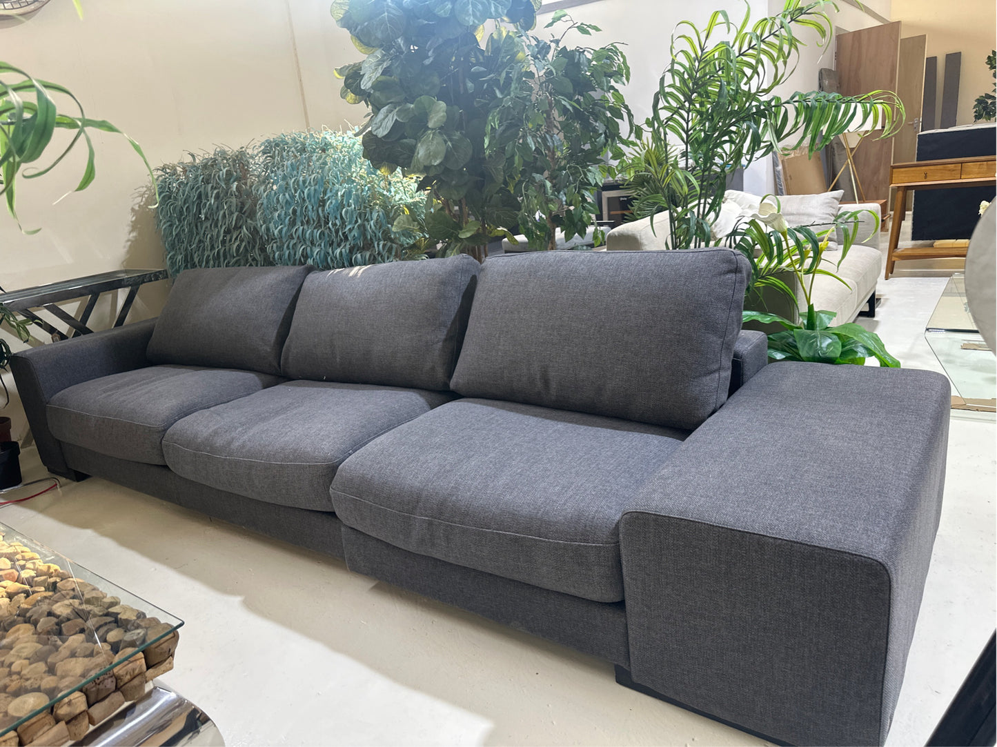 Natuzzi Sofa Grey 3 Seater