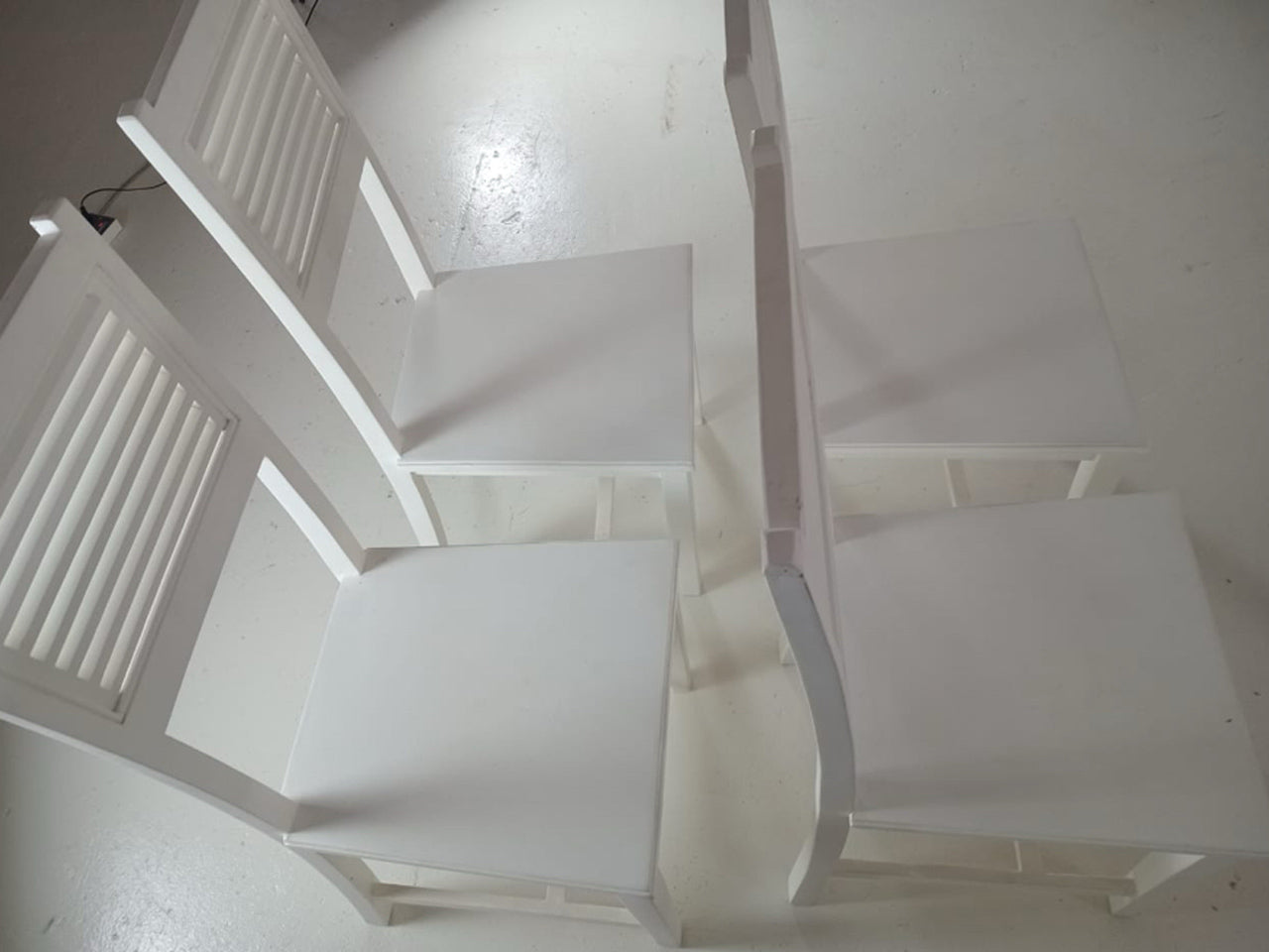 White Wooden Dining Chairs (Set of 4)