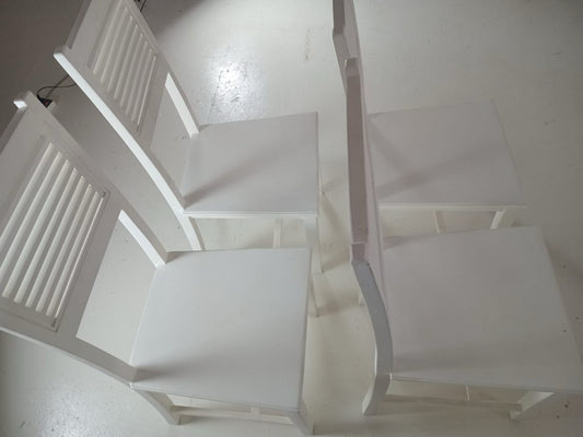 White Wooden Dining Chairs (Set of 4)