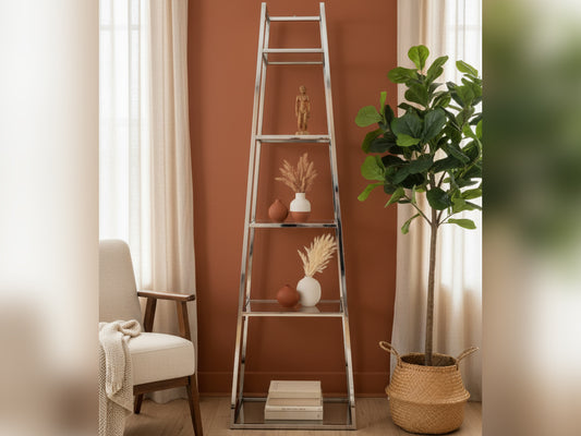 Marina Home Display Shelf – Silver &amp; Glass