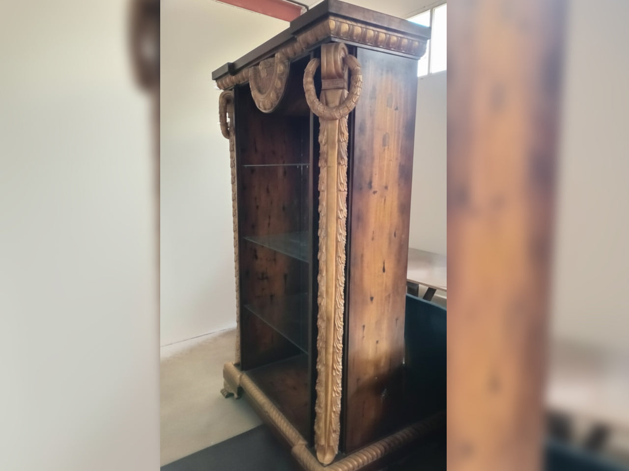 Antique Style Arabic-Inspired Curio Cabinet