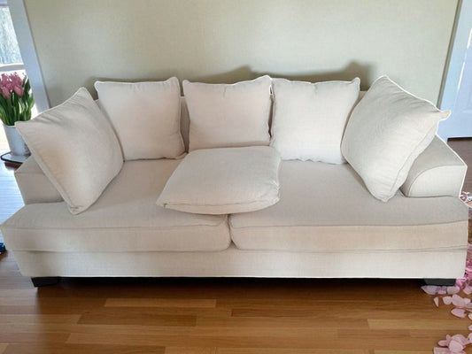 The One – Beige Fabric 3-Seater Sofa