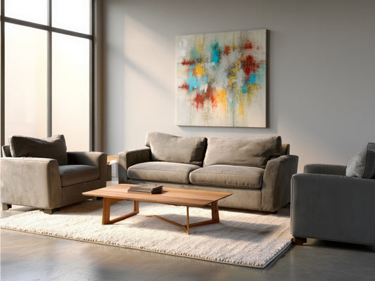 Crate & Barrel – Modern Grey Sofa Set (3+1+1)