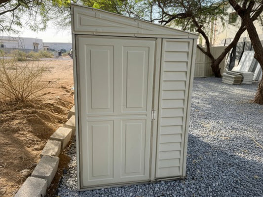 Vertical Garden Storage Shed – Beige Vinyl & Aluminium