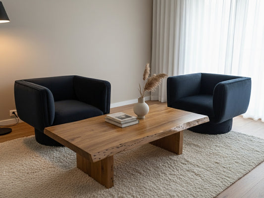 Velvet Swivel Lounge Chairs (Set of 2)