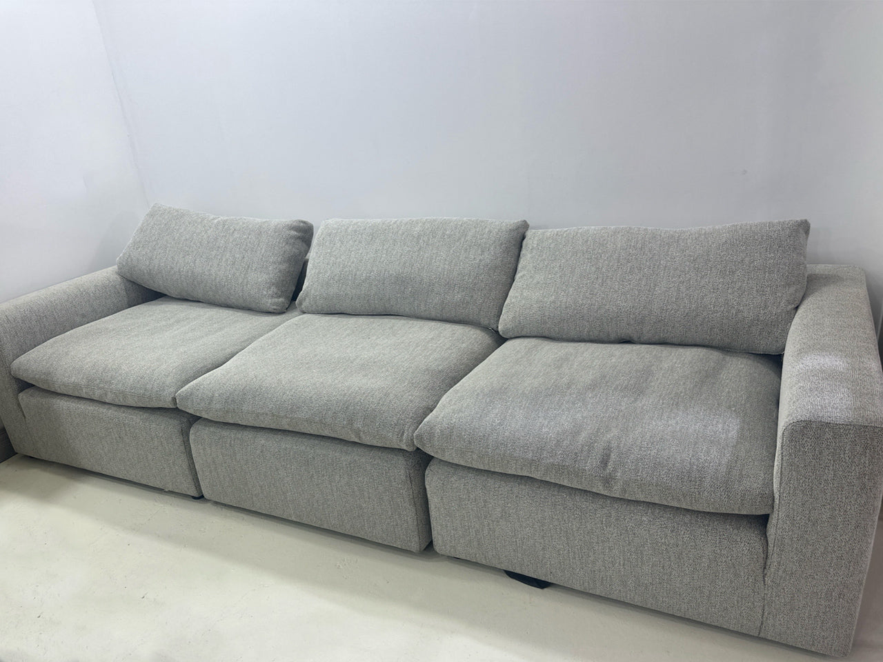 The One – Grey Fabric 3-Seater Sofa
