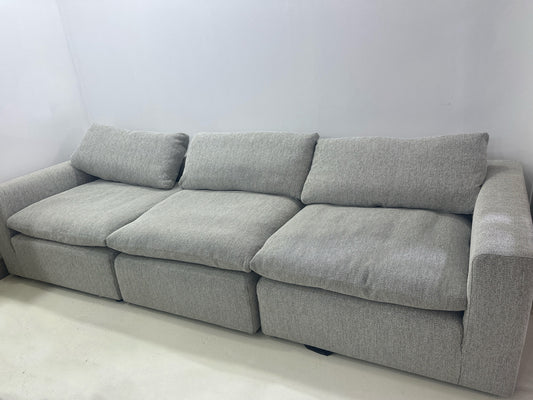 The One – Grey Fabric 3-Seater Sofa