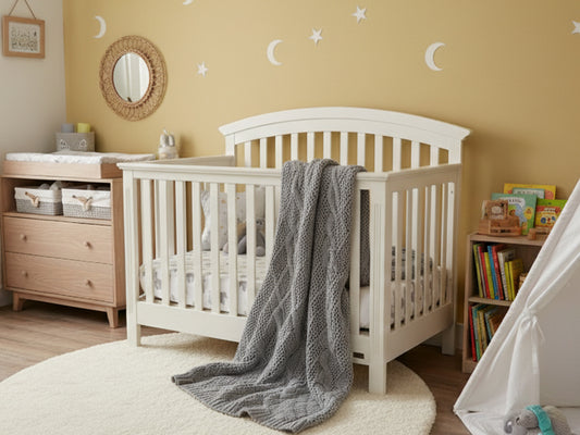 White Wooden Baby Crib