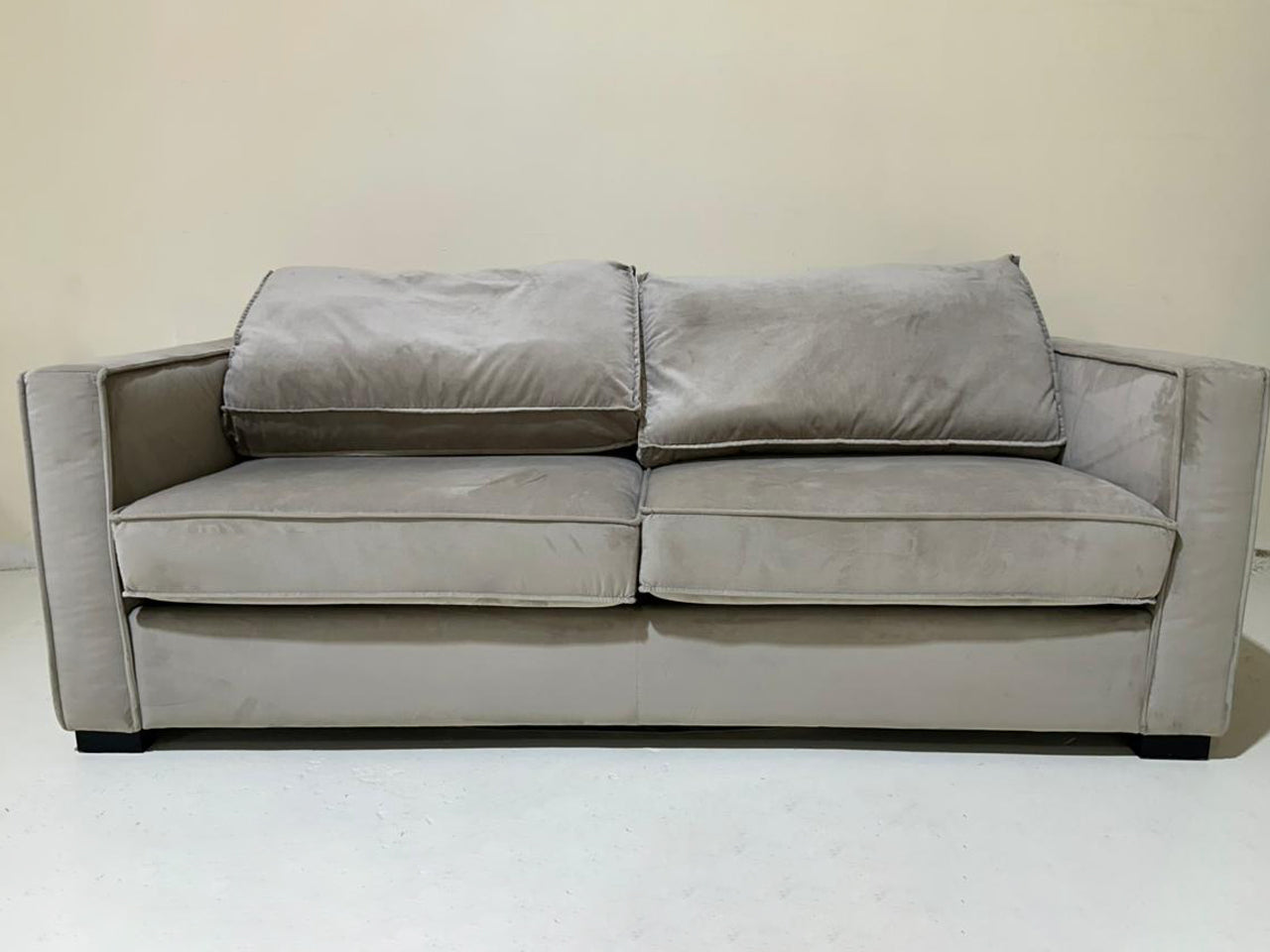 The One – Beige Velvet Sofa Bed