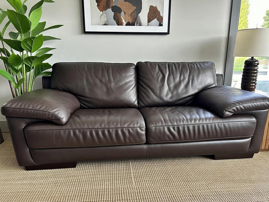 Two seater Brown Lether Sofa from Natuzzi