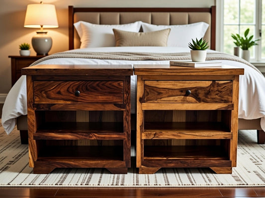 Furinno – Solid Wood Nightstands (Set of 2)