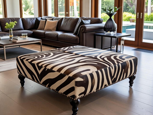 The One Ottoman Natural Cow Skin
