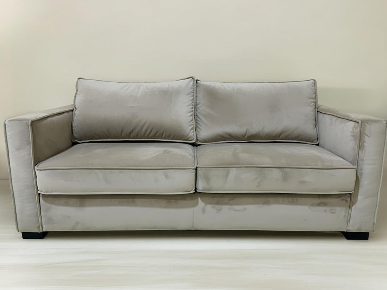 The One – Beige Velvet Sofa Bed
