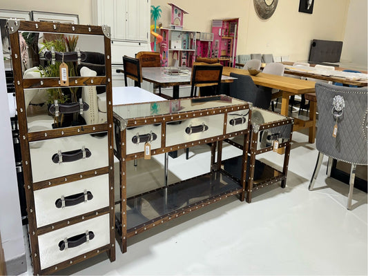 Set of 3 Mirrored Storage Trunks – Industrial Luxe by THE One