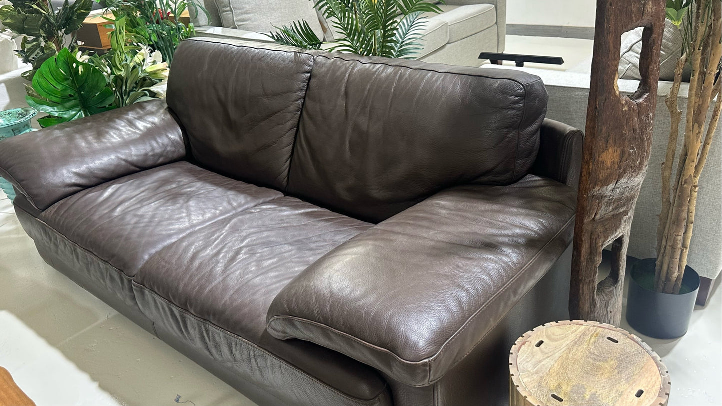 Two seater Brown Lether Sofa from Natuzzi
