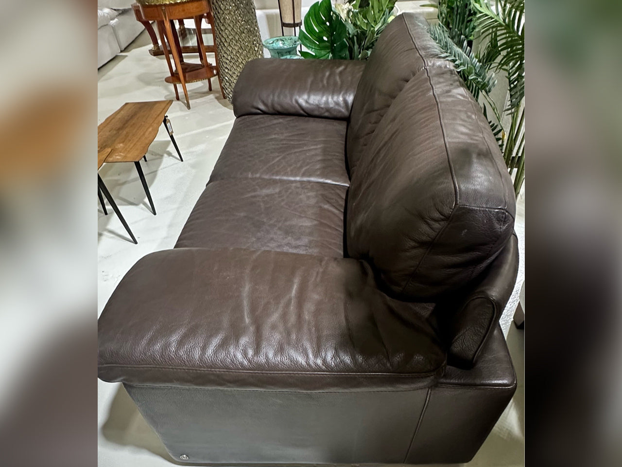 Two seater Brown Lether Sofa from Natuzzi