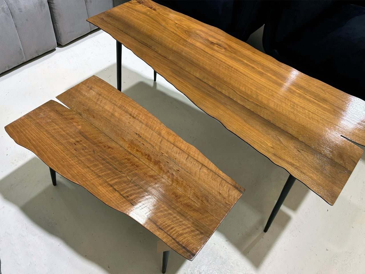 Marina Home Coffee Tables – Set of 2, Wood & Metal