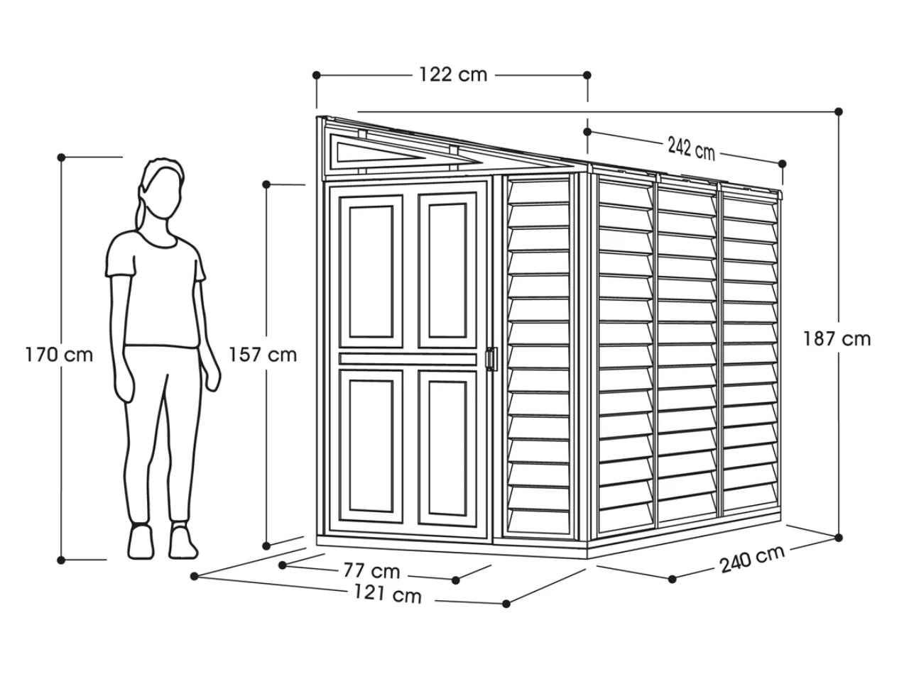 Vertical Garden Storage Shed – Beige Vinyl & Aluminium