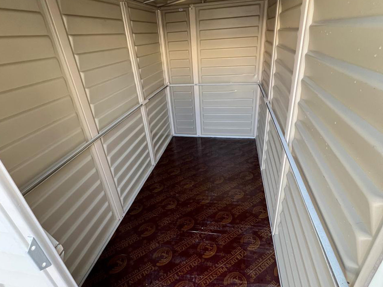 Duramax SideMate Outdoor Storage Shed – Beige Vinyl