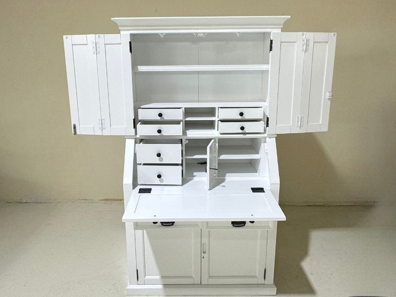 The One – White Secretary Desk Cabinet