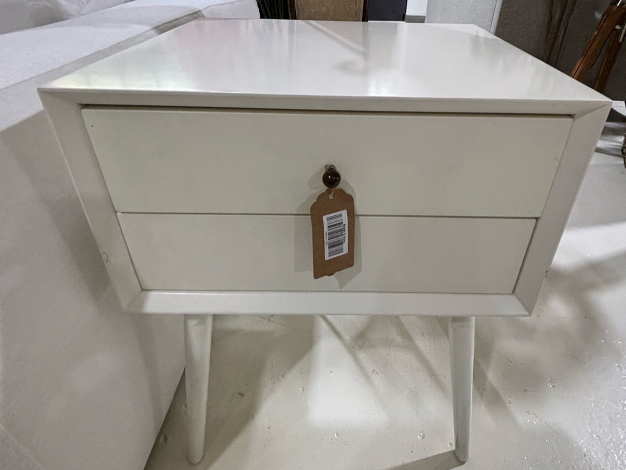 White Nightstand with 2 Drawers