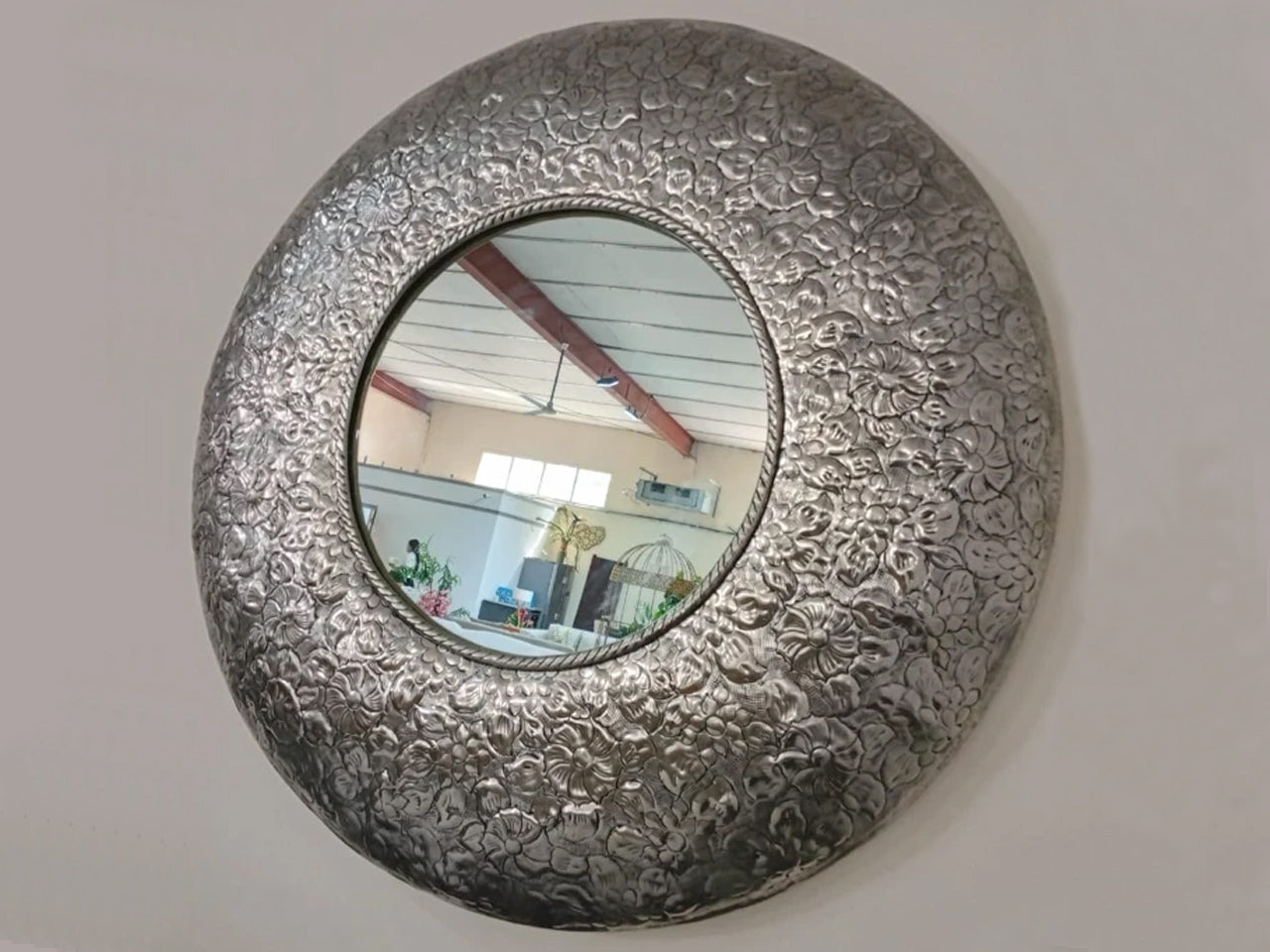 Marina Home Round Metal Wall Mirror