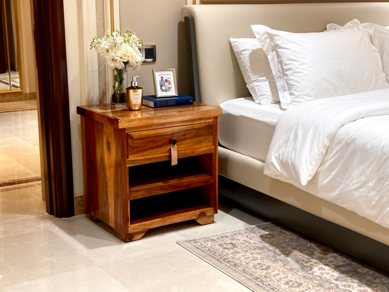 Furinno – Solid Wood Nightstands (Set of 2)