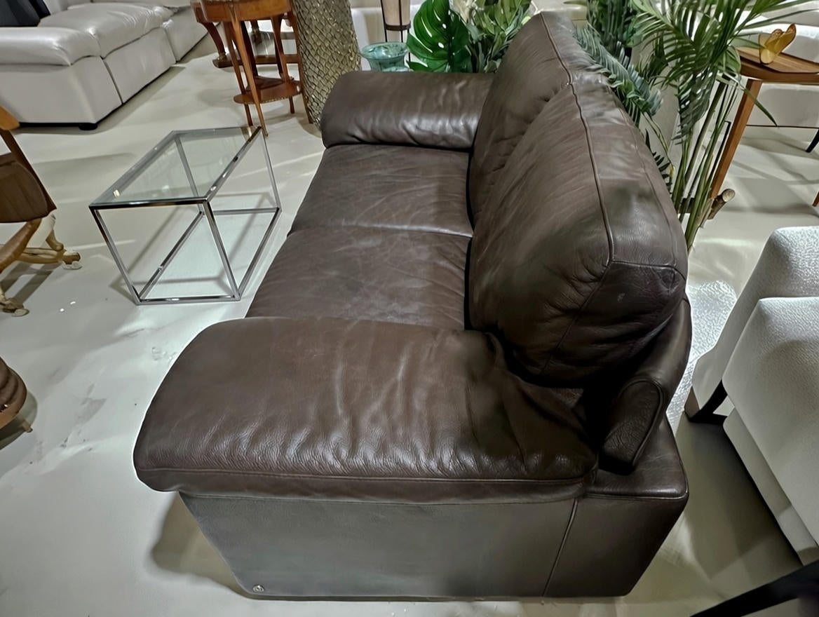 Two seater Brown Lether Sofa from Natuzzi