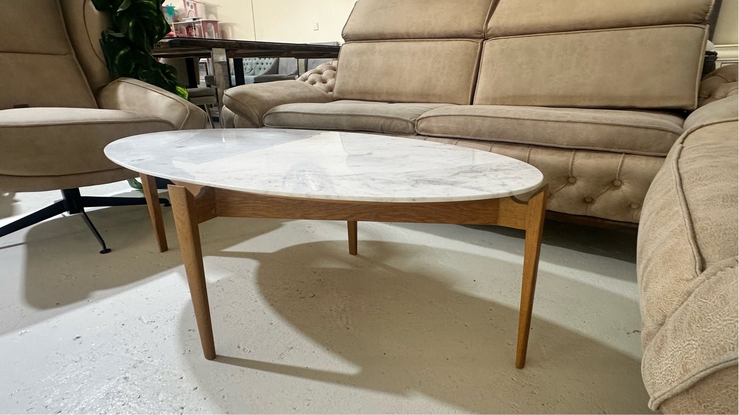 Minimal Marble & Wood Coffee Table (West Elm)