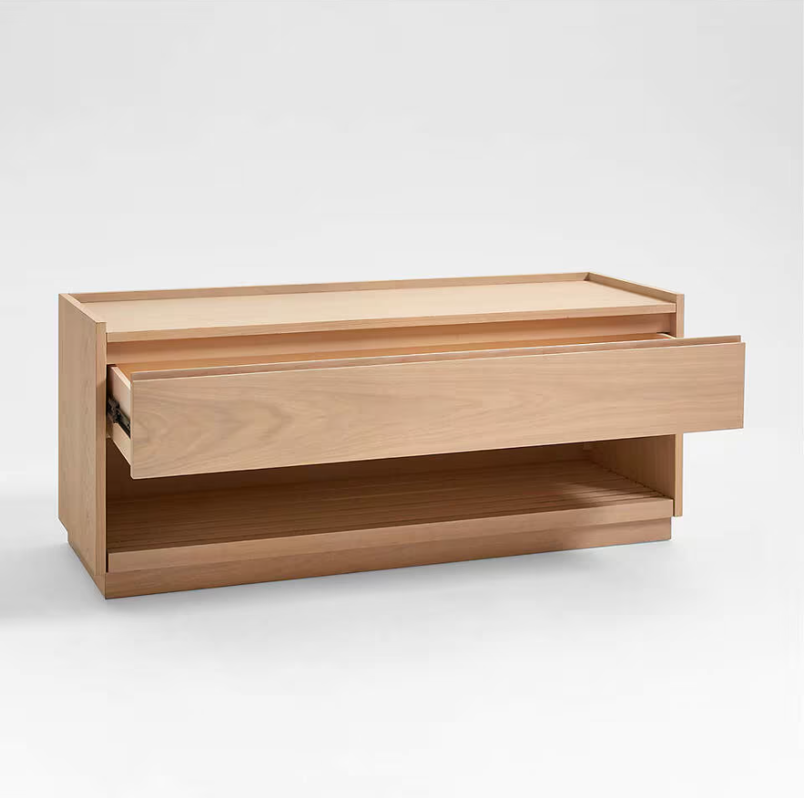 Batten White Oak Storage Bench