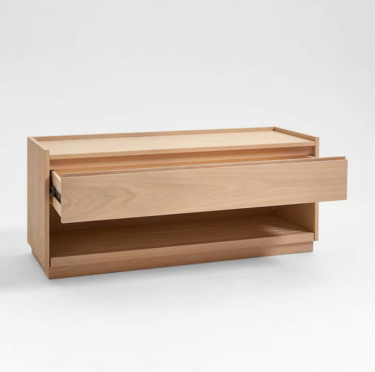 Batten White Oak Storage Bench