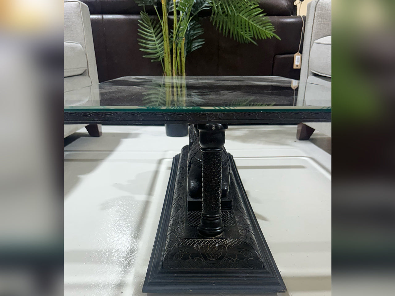 Nandi Bulls Coffee Table – Glass Top