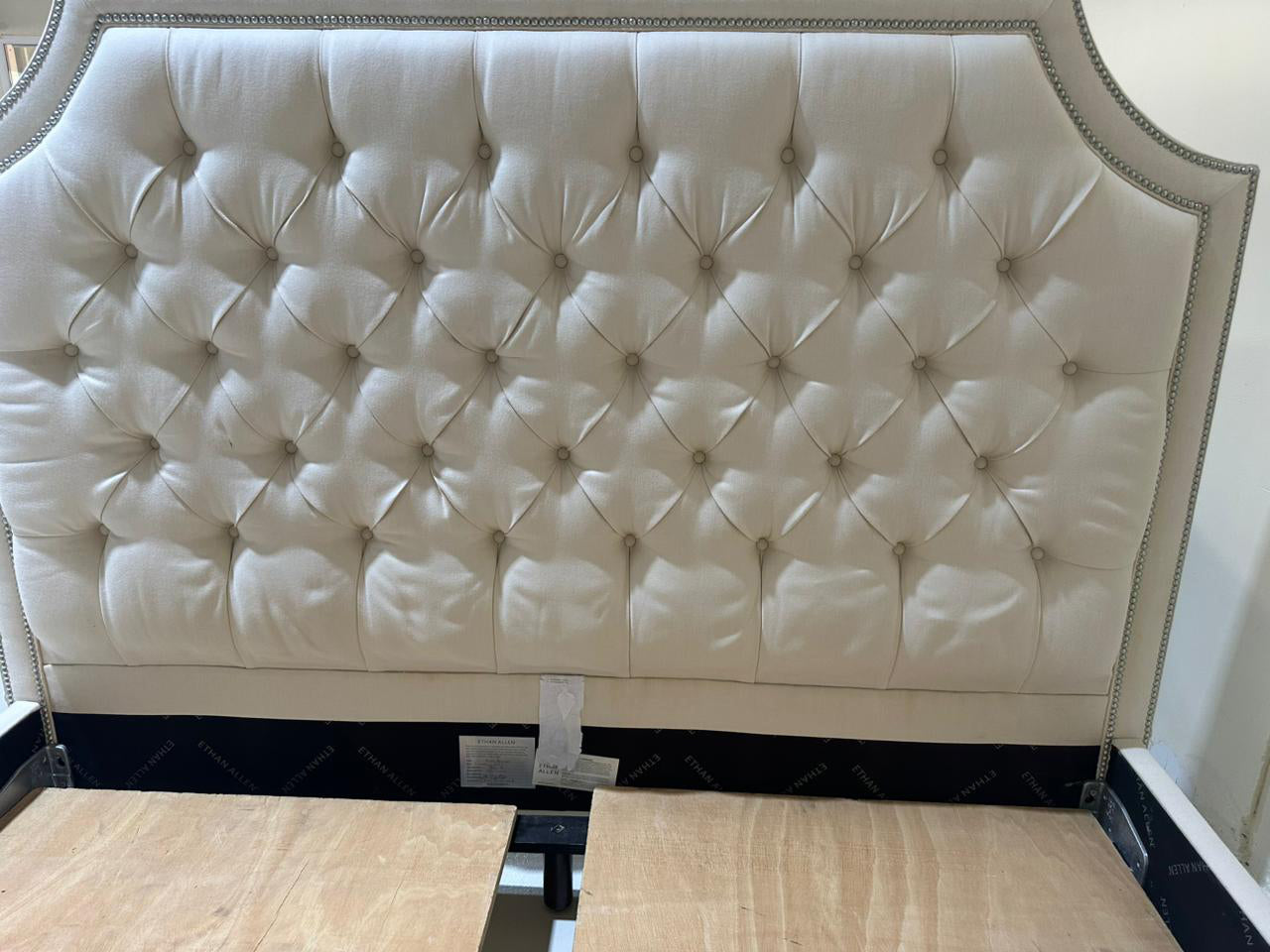 Ethan Allen King Size Bed – Tufted Headboard