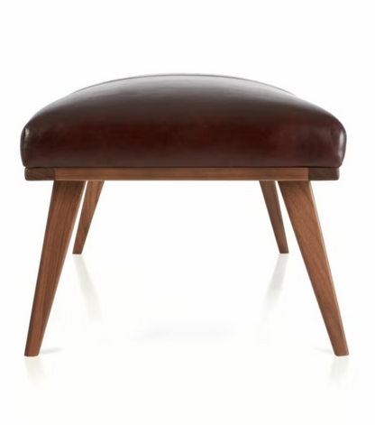 Cavett Leather Wood Frame Bench