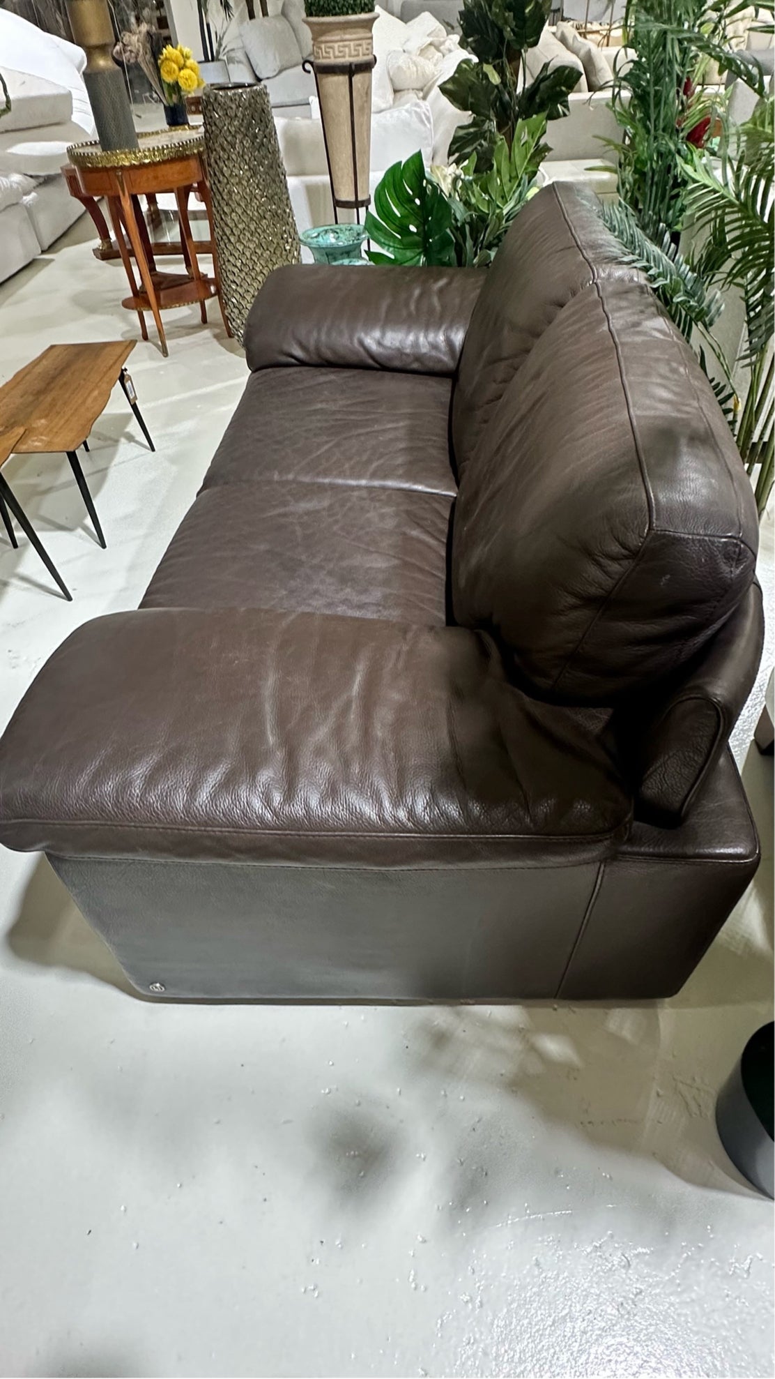 Two seater Brown Lether Sofa from Natuzzi