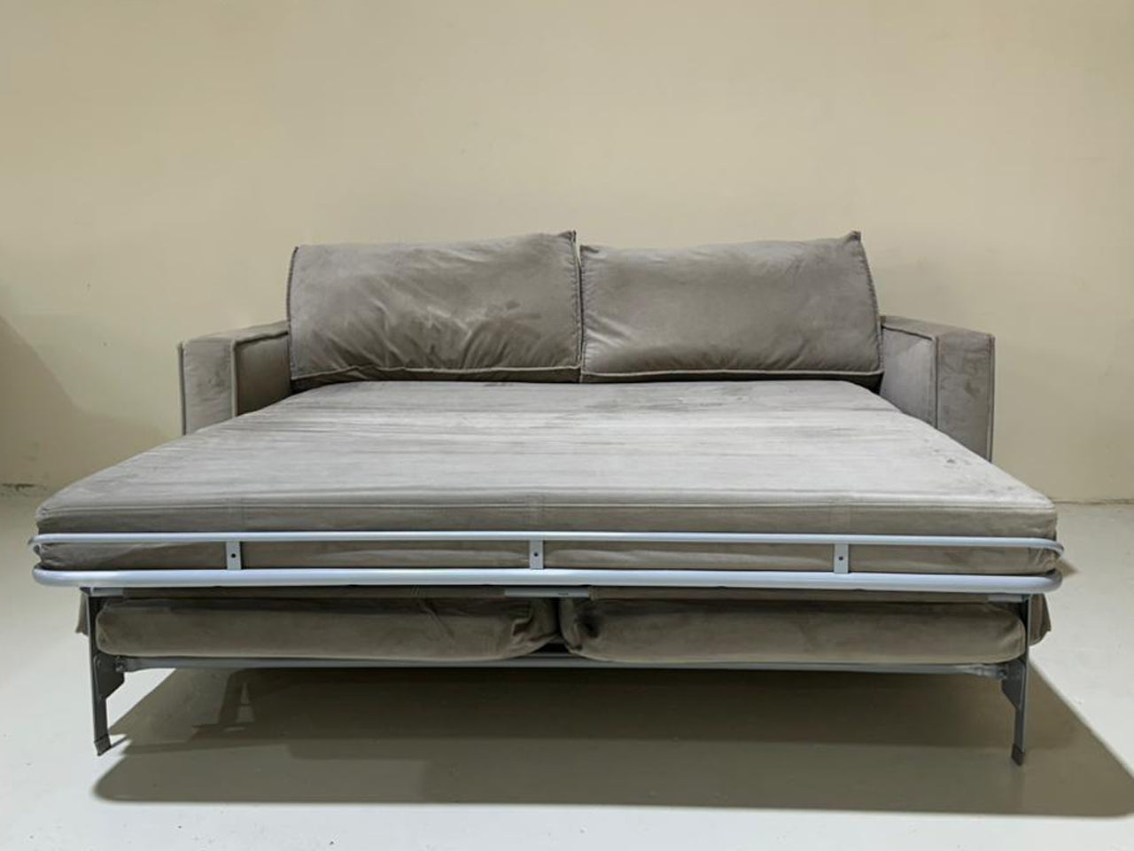 The One – Beige Velvet Sofa Bed