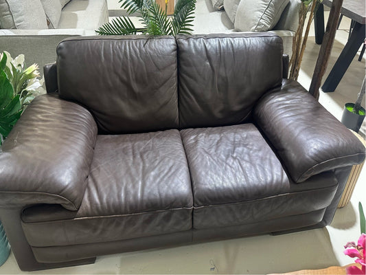 Two seater Brown Lether Sofa from Natuzzi